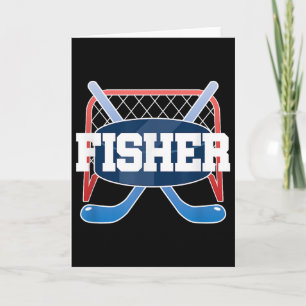 Cartão Nome Fisher Meninos Hóquei Jogam Rink de Campo de