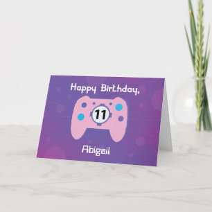 Cartão Nome Personalizado 11 Anos Antigo Controlador Aniv
