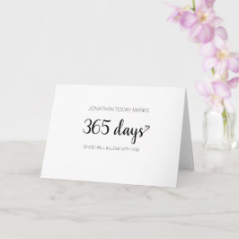 Cartão Nome personalizado 1 ano 365 dias de aniversário d