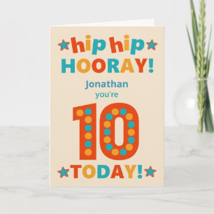 Cartão Nome Personalizado Aniversário de 10 anos Hip Hoor