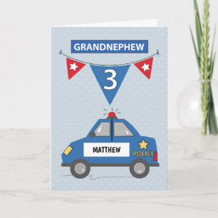 Cartão Nome Personalizado Avô aniversário de 3 anos Blu