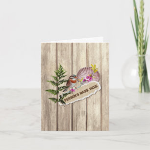 Cartão Nome Personalizado da Pintura de Óleo de Madeira T