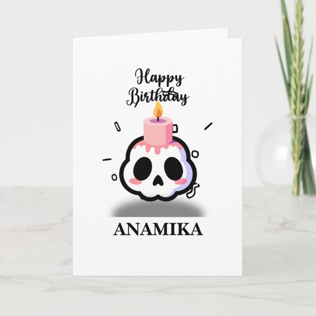 Cartão Nome Personalizado de Aniversário (Frente)