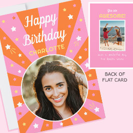 Cartão Nome Personalizado de Aniversário Retroativo 2 Cor