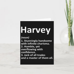 Cartão Nome Personalizado de Definição Harvey Funny Birth