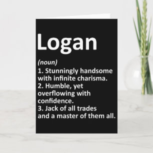 Cartão Nome Personalizado de Definição Logan Aniversário