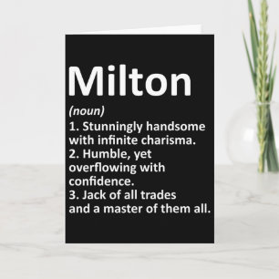 Cartão Nome Personalizado de Definição Milton Funny Birth
