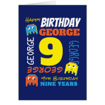 nome personalizado do 9º aniversário gamer de pixe