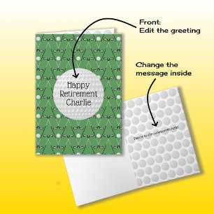 Cartão Nome personalizado do padrão Golf