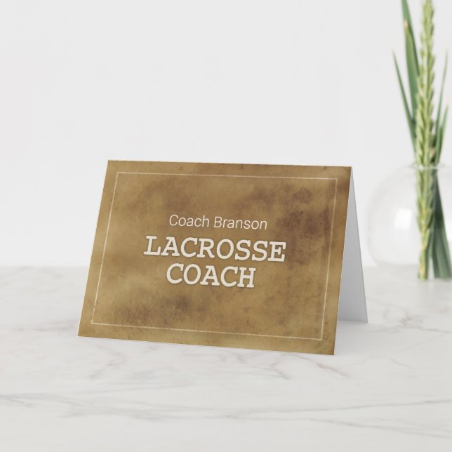 Cartão Nome personalizado Lacrosse Definição de Obrigados (Frente)