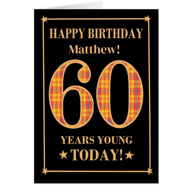 Cartão Nome Personalizado ou Relação 60º Aniversário Plac (Frente)