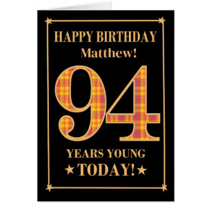 Cartão Nome Personalizado ou Relação 94.o Aniversário Car