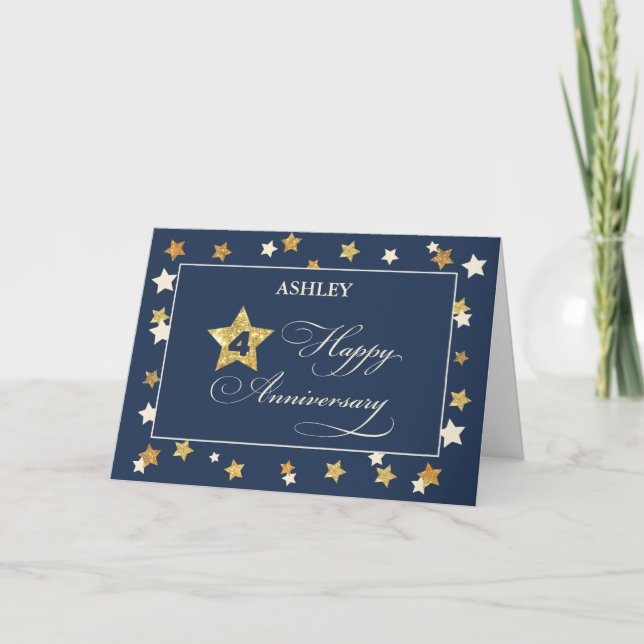 Cartão Nome Personalizado Quarto Marinho de Aniversário d (Frente)