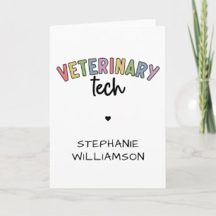 Cartão Nome Personalizado técnico veterinário   Vet Techn