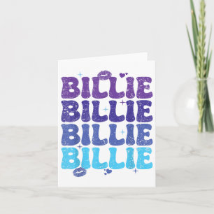 Cartão Nome Personalizado Vintage Billie Heart Eu Amo Bil