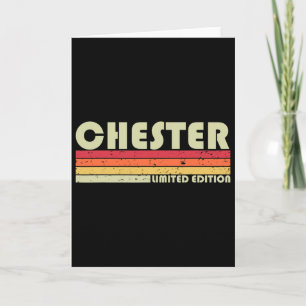 Cartão Nome Presente Chester Personalizado Engraçado Retr