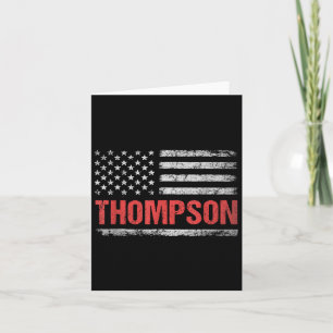 Cartão Nome Thompson Bandeira Americana - Sobrenome Thomp