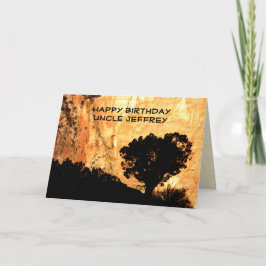 Cartão Nome Tio Sunrise Árvore Feliz Aniversário Saudação