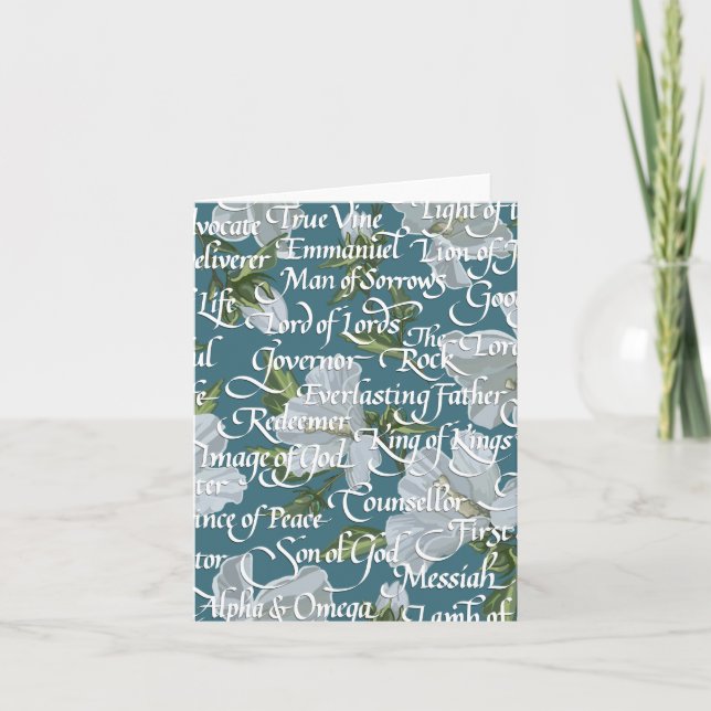 Cartão Nomes da caligrafia do Cristo (Frente)