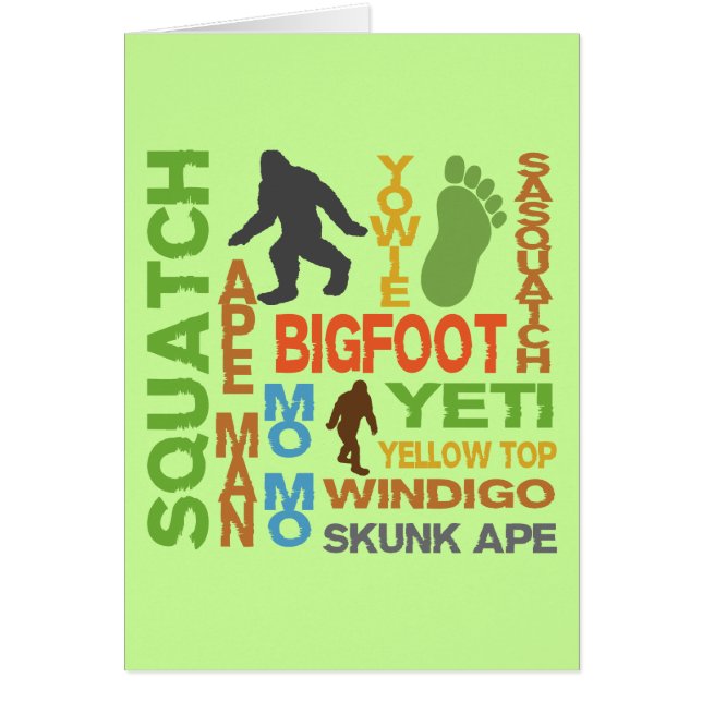 Cartão Nomes para Bigfoot (Frente)