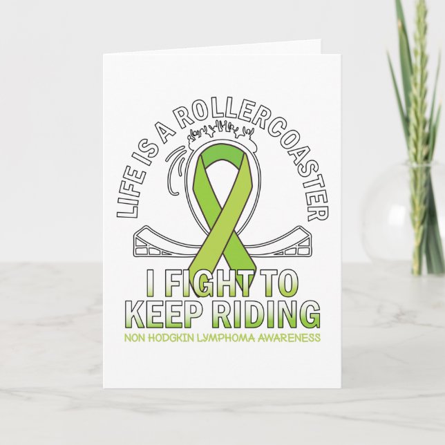 Cartão Non hodgkin lymphoma cancer awareness lime ribbon (Frente)