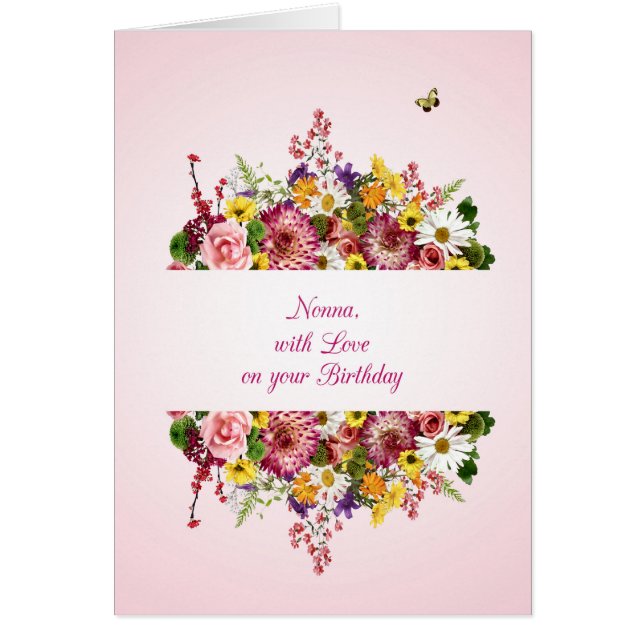 Cartão Nonna Birthday - Buquê bonito (Frente)