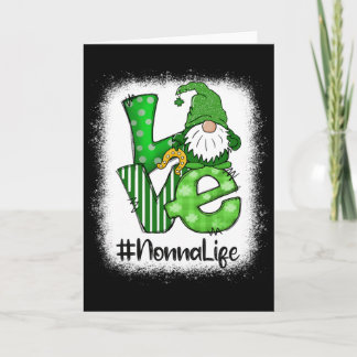 Cartão Nonna Love St Patricks Day Bleached Gnome Lucky 