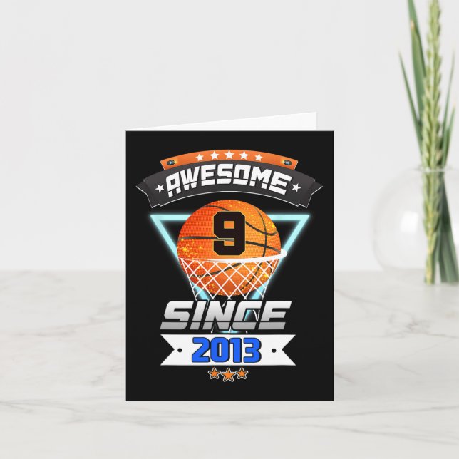 Cartão Nono Jogador de Basquete de 9 Anos de Idade Gi (Frente)