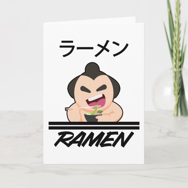 Cartão Noodles Sumo Wrestler Anime Manga Fun Japan Otaku (Frente)