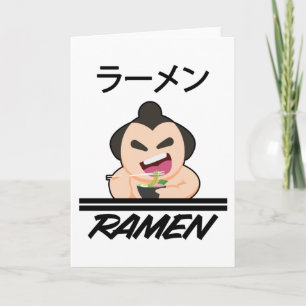 Cartão Noodles Sumo Wrestler Anime Manga Fun Japan Otaku