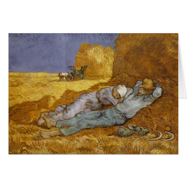 Cartão Noon Rest from Work (Millet) Van Gogh Fine Art (Frente Horizontal)