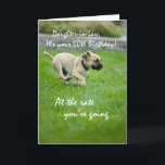 Cartão Nora, 50th corredor do filhote de cachorro do<br><div class="desc">Traga um sorriso a sua nora como você dá seus desejos em seu 50th aniversário. Este filhote de cachorro está funcionando através da grama tão rápido antes dos anos trave-o. Sua nora parece preocupada da obtenção idosa, de modo a o filhote de cachorro. Envie estes bonito e engraçado em seu...</div>