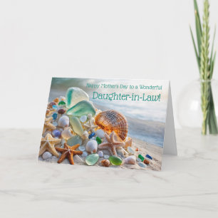 Cartão Nora Política Linda Praia Dia das Mães com Mar