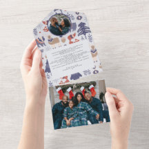 Cartão Nórdico Escandinavo Personalizado de Natal