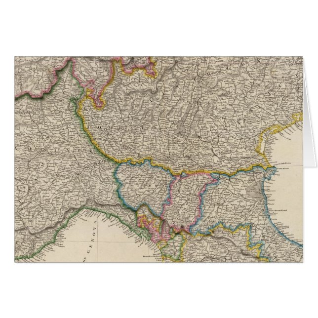 Cartão Norte de Itália com Sardenha (Frente Horizontal)