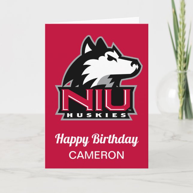 Cartão Northern Illinois Huskies | Aniversário (Frente)