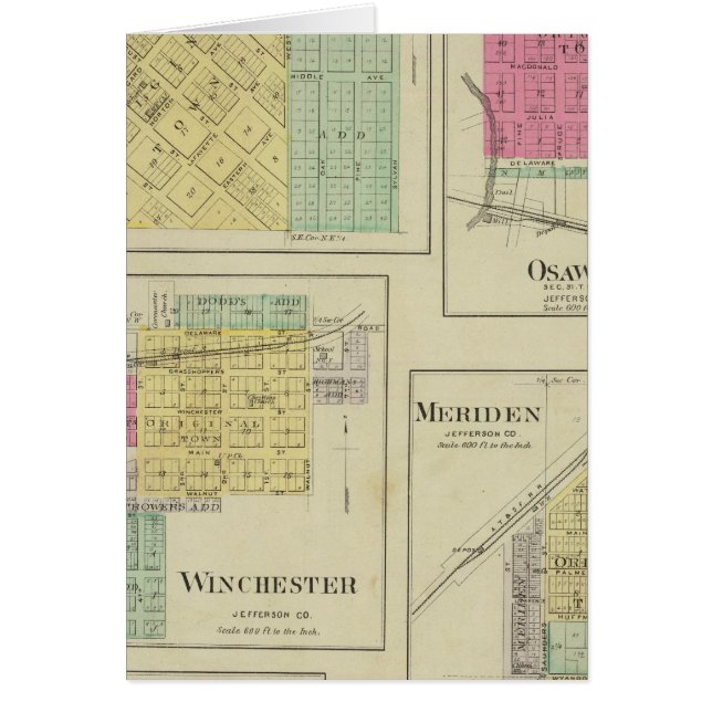 Cartão Nortonville, Osawkie, Winchester, Kansas (Frente)