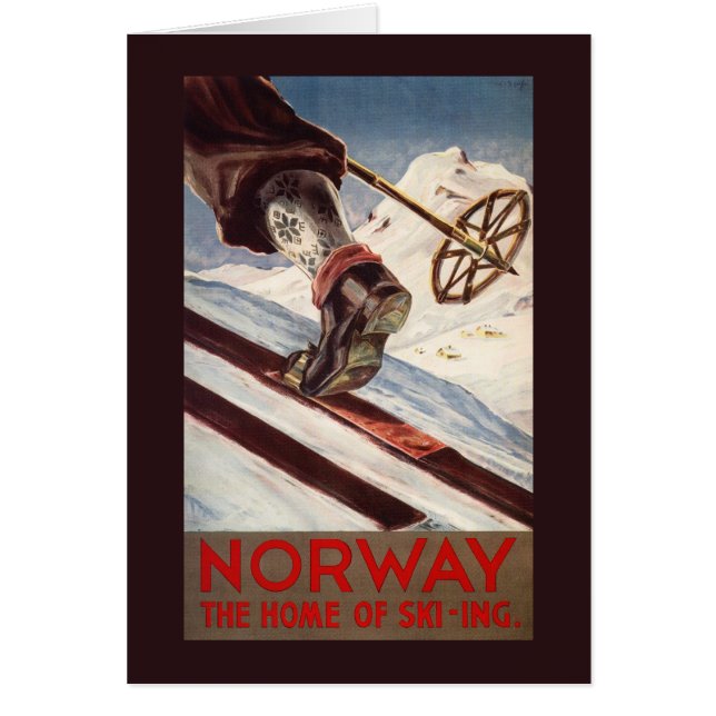 Cartão Noruega - A Casa do Esqui (Frente)