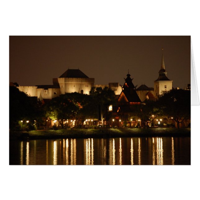 Cartão Noruega à noite (Frente Horizontal)