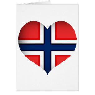 Cartão Norway Flag Heart