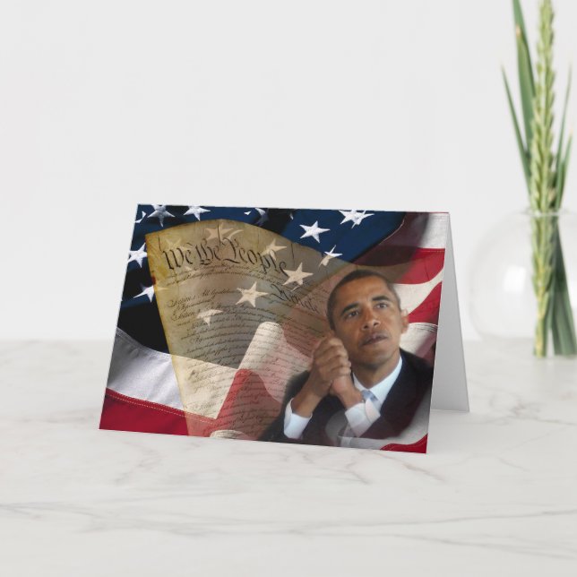 Cartão Nós as pessoas… de Barack Obama & a constituição (Frente)