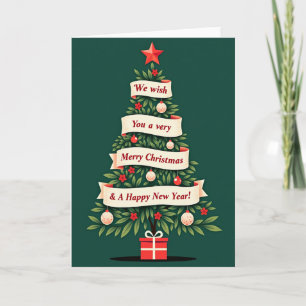 Cartão Nós Desejamos um Feliz Natal Ano Novo
