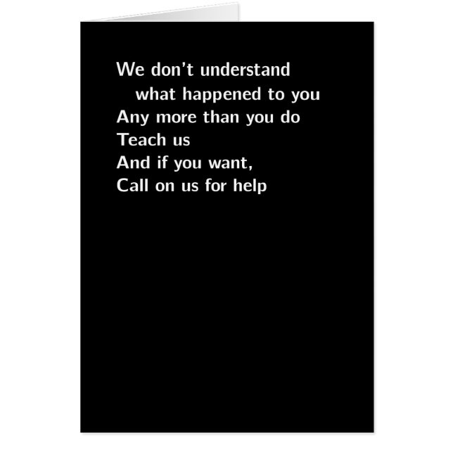 Cartão "nós não entendemos" (Frente)