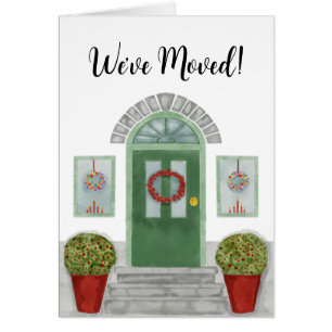 Cartão Nós nos mudamos! Casa de Natal