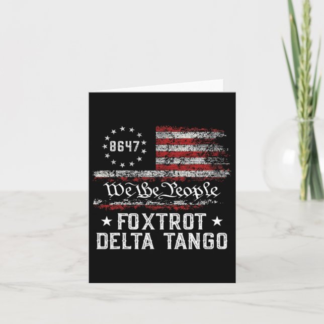 Cartão Nós O Povo Foxtrot Delta Tango Bandeira Dos EUA 86 (Frente)