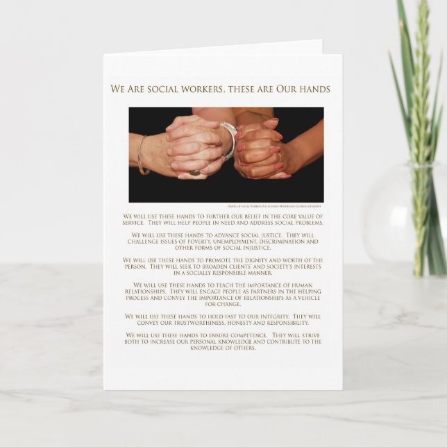 Cartão Nós somos assistentes sociais (Frente)