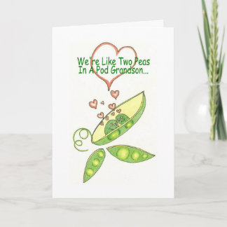 Cartão Nós somos como duas ervilhas em um cumprimento do