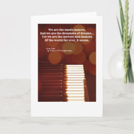 Cartão Nós somos os fabricantes de música, citando A O'Sh