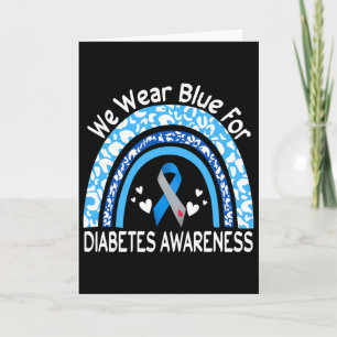 Cartão Nós Usamos Azul Para Conscientização Sobre Diabete