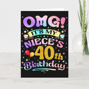 Cartão Nossa É o 40º Aniversário da Minha Sobrinha Feliz 